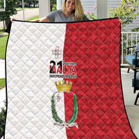 Malta Independence Day Quilt Flag Style with Coat of Arms