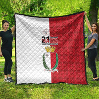 Malta Independence Day Quilt Flag Style with Coat of Arms