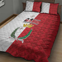 Malta Independence Day Quilt Bed Set Flag Style with Coat of Arms