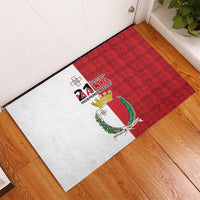 Malta Independence Day Rubber Doormat Flag Style with Coat of Arms
