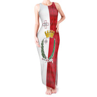Malta Independence Day Tank Maxi Dress Flag Style with Coat of Arms
