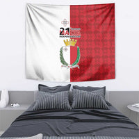 Malta Independence Day Tapestry Flag Style with Coat of Arms
