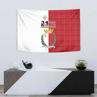 Malta Independence Day Tapestry Flag Style with Coat of Arms