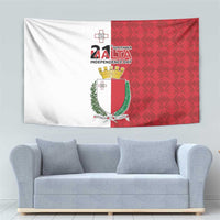 Malta Independence Day Tapestry Flag Style with Coat of Arms