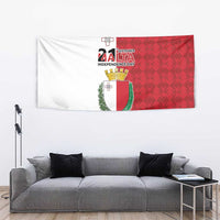 Malta Independence Day Tapestry Flag Style with Coat of Arms