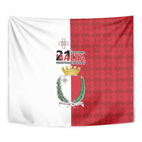 Malta Independence Day Tapestry Flag Style with Coat of Arms