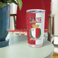 Malta Independence Day Tumbler Cup Flag Style with Coat of Arms