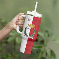 Malta Independence Day Tumbler With Handle Flag Style with Coat of Arms