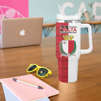 Malta Independence Day Tumbler With Handle Flag Style with Coat of Arms