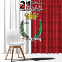 Malta Independence Day Window Curtain Flag Style with Coat of Arms