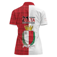 Malta Independence Day Women Polo Shirt Flag Style with Coat of Arms