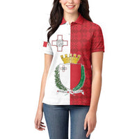 Malta Independence Day Women Polo Shirt Flag Style with Coat of Arms
