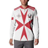 Custom Malta Rugby Button Sweatshirt Maltese Cross