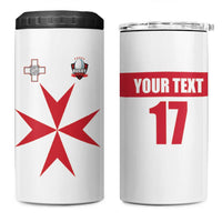 Custom Malta Rugby 4 in 1 Can Cooler Tumbler Maltese Cross
