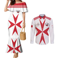 Custom Malta Rugby Couples Matching Mermaid Dress and Long Sleeve Button Shirt Maltese Cross