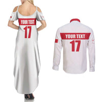 Custom Malta Rugby Couples Matching Summer Maxi Dress and Long Sleeve Button Shirt Maltese Cross