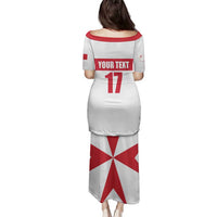 Custom Malta Rugby Family Matching Puletasi and Hawaiian Shirt Maltese Cross