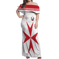 Custom Malta Rugby Off Shoulder Maxi Dress Maltese Cross