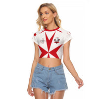 Custom Malta Rugby Raglan Cropped T Shirt Maltese Cross