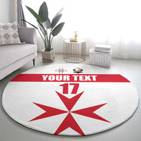 Custom Malta Rugby Round Carpet Maltese Cross