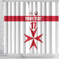 Custom Malta Rugby Shower Curtain Maltese Cross