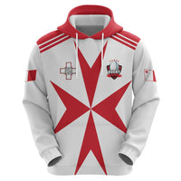 Custom Malta Rugby Zip Hoodie Maltese Cross
