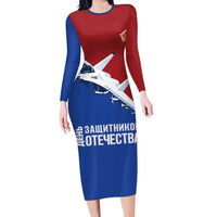 Russia 23th February Family Matching Long Sleeve Bodycon Dress and Hawaiian Shirt Defender of the Fatherland Day LT17 - Wonder Print Shop