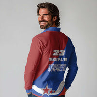 Russia 23th February Long Sleeve Polo Shirt Defender of the Fatherland Day LT17 - Wonder Print Shop