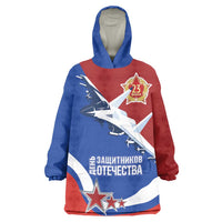 Russia 23th February Wearable Blanket Hoodie Defender of the Fatherland Day LT17 - Wonder Print Shop