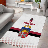 Custom Latvia Ice Hockey Champions Area Rug Come on Latvija White style