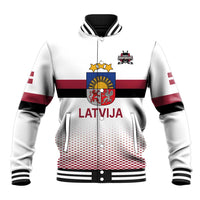 Custom Latvia Ice Hockey Champions Baseball Jacket Come on Latvija White style