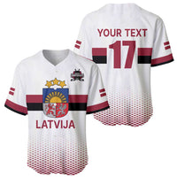 Custom Latvia Ice Hockey Champions Baseball Jersey Come on Latvija White style