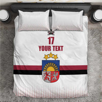 Custom Latvia Ice Hockey Champions Bedding Set Come on Latvija White style