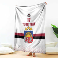 Custom Latvia Ice Hockey Champions Blanket Come on Latvija White style