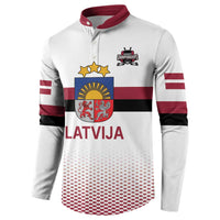 Custom Latvia Ice Hockey Champions Button Sweatshirt Come on Latvija White style