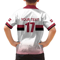 Custom Latvia Ice Hockey Champions Family Matching Long Sleeve Bodycon Dress and Hawaiian Shirt Come on Latvija White style