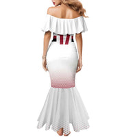 Custom Latvia Ice Hockey Champions Family Matching Mermaid Dress and Hawaiian Shirt Come on Latvija White style