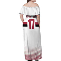 Custom Latvia Ice Hockey Champions Family Matching Off Shoulder Maxi Dress and Hawaiian Shirt Come on Latvija White style