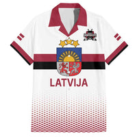 Custom Latvia Ice Hockey Champions Family Matching Short Sleeve Bodycon Dress and Hawaiian Shirt Come on Latvija White style