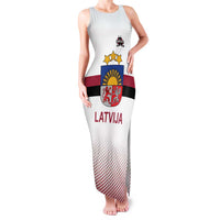 Custom Latvia Ice Hockey Champions Family Matching Tank Maxi Dress and Hawaiian Shirt Come on Latvija White style