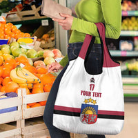 Custom Latvia Ice Hockey Champions Grocery Bag Come on Latvija White style