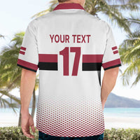 Custom Latvia Ice Hockey Champions Hawaiian Shirt Come on Latvija White style