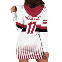 Custom Latvia Ice Hockey Champions Hoodie Dress Come on Latvija White style