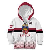 Custom Latvia Ice Hockey Champions Kid Hoodie Come on Latvija White style