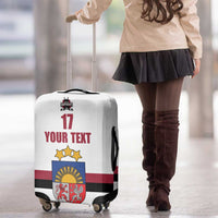 Custom Latvia Ice Hockey Champions Luggage Cover Come on Latvija White style