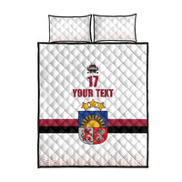 Custom Latvia Ice Hockey Champions Quilt Bed Set Come on Latvija White style