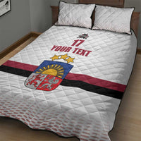 Custom Latvia Ice Hockey Champions Quilt Bed Set Come on Latvija White style