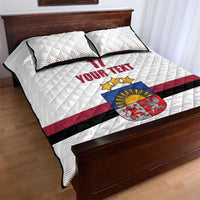 Custom Latvia Ice Hockey Champions Quilt Bed Set Come on Latvija White style
