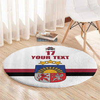 Custom Latvia Ice Hockey Champions Round Carpet Come on Latvija White style