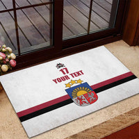Custom Latvia Ice Hockey Champions Rubber Doormat Come on Latvija White style